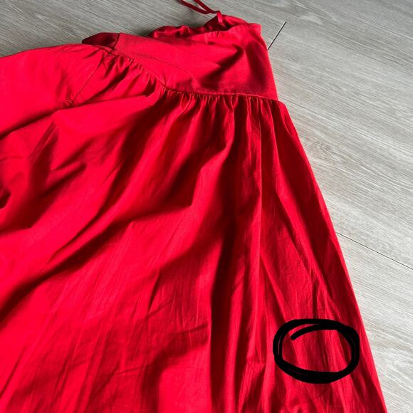 J Crew Mixy Dress Strapless XS Red FLAWS - Picture 12 of 16